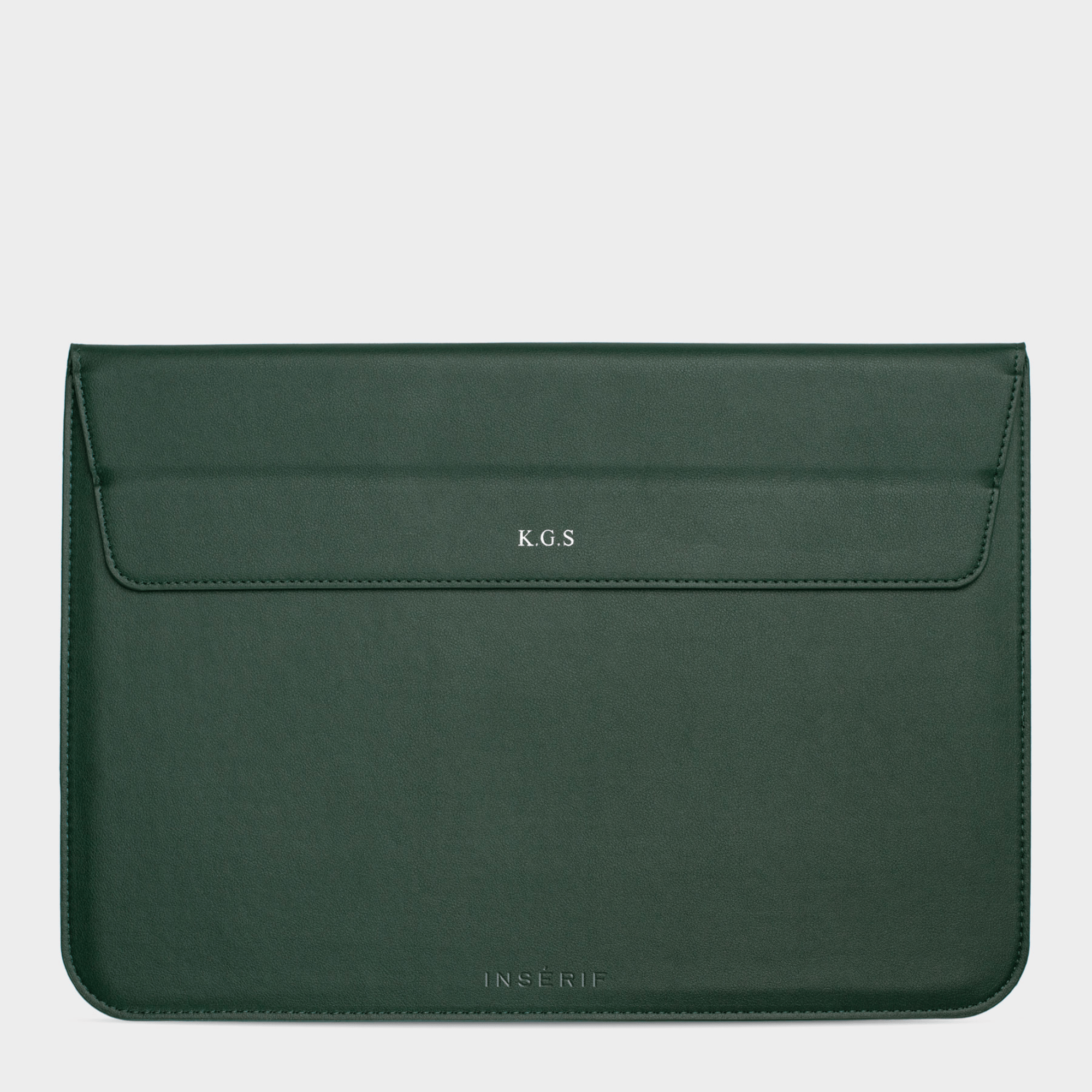 Dark Green Personalized Laptop Sleeve with Stand
