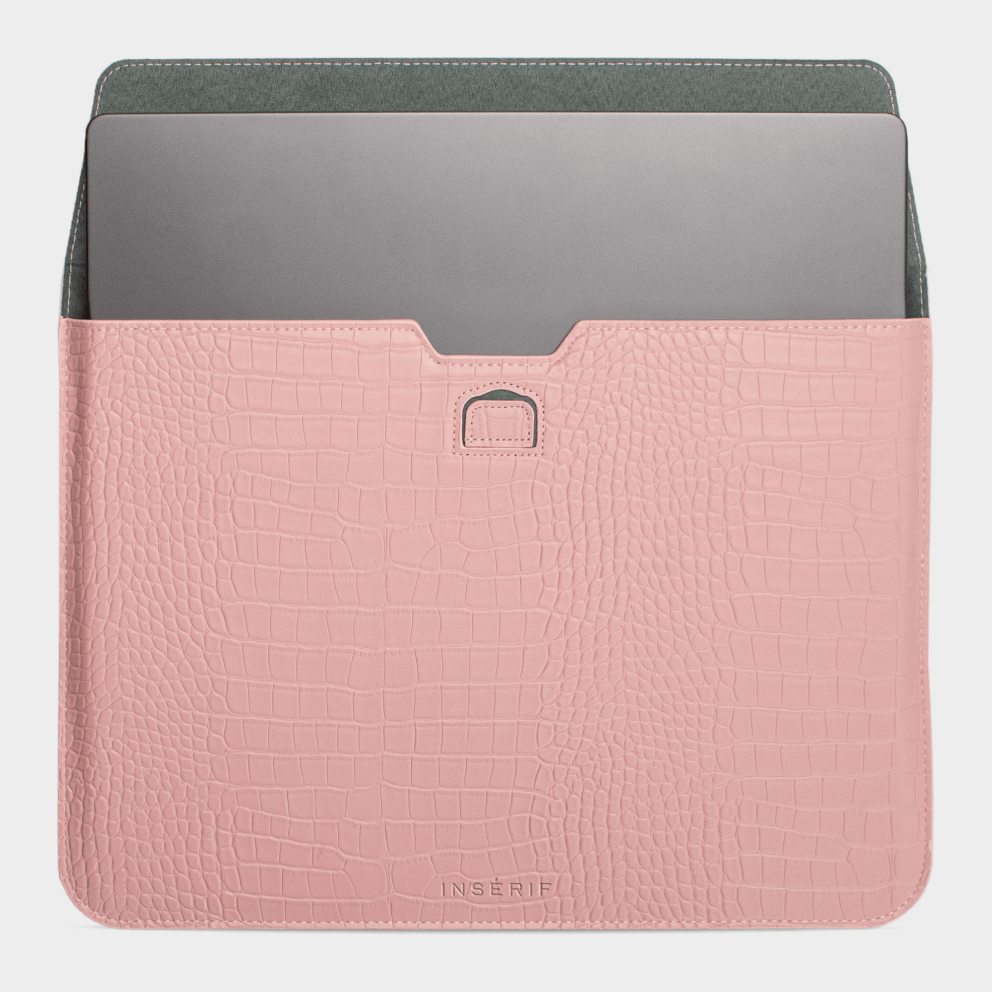 Pink Lizard Texture Personalized Laptop Sleeve with Stand