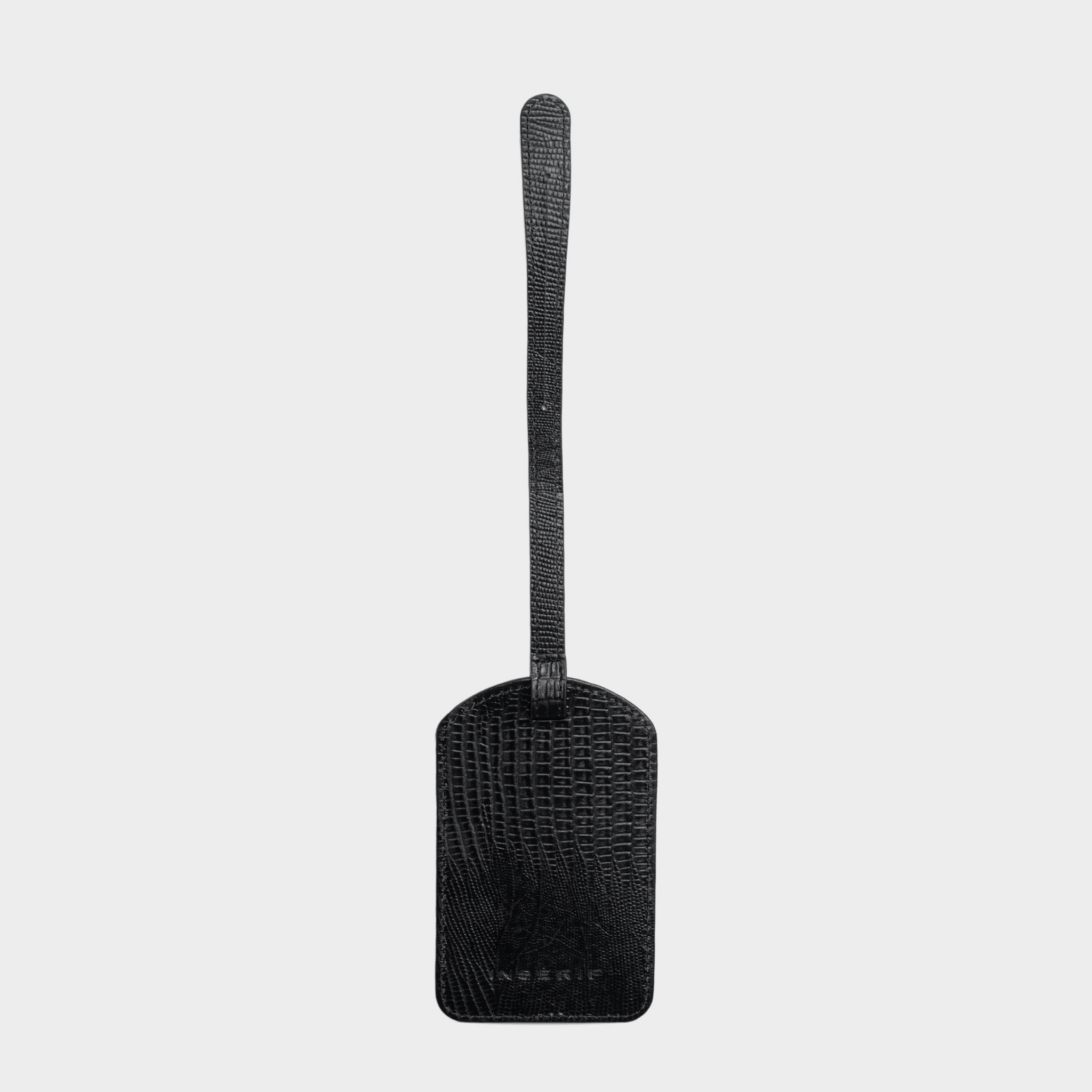 Black Lizard Leather Personalized Luggage Tag