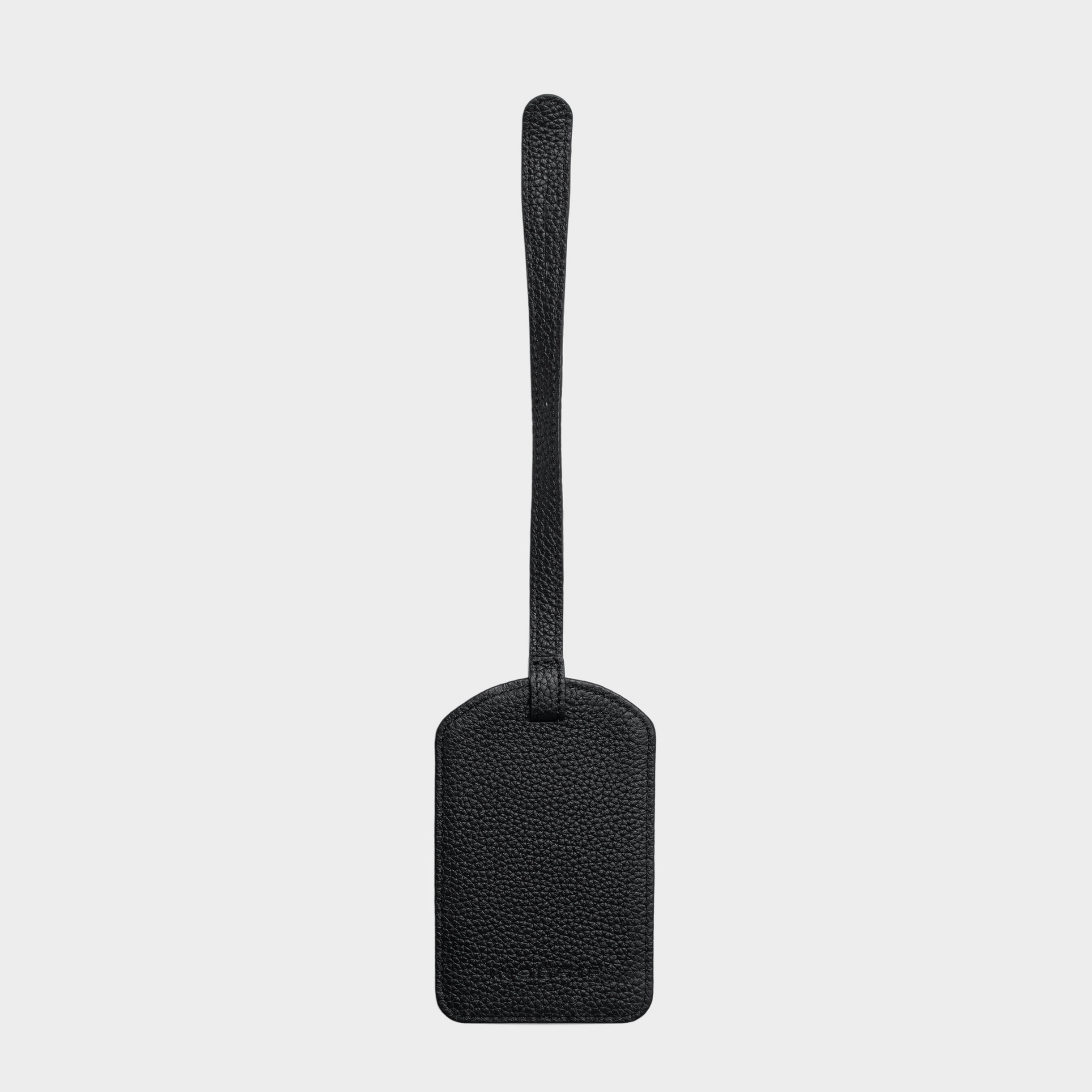 Black Pebble Leather Personalized Luggage Tag