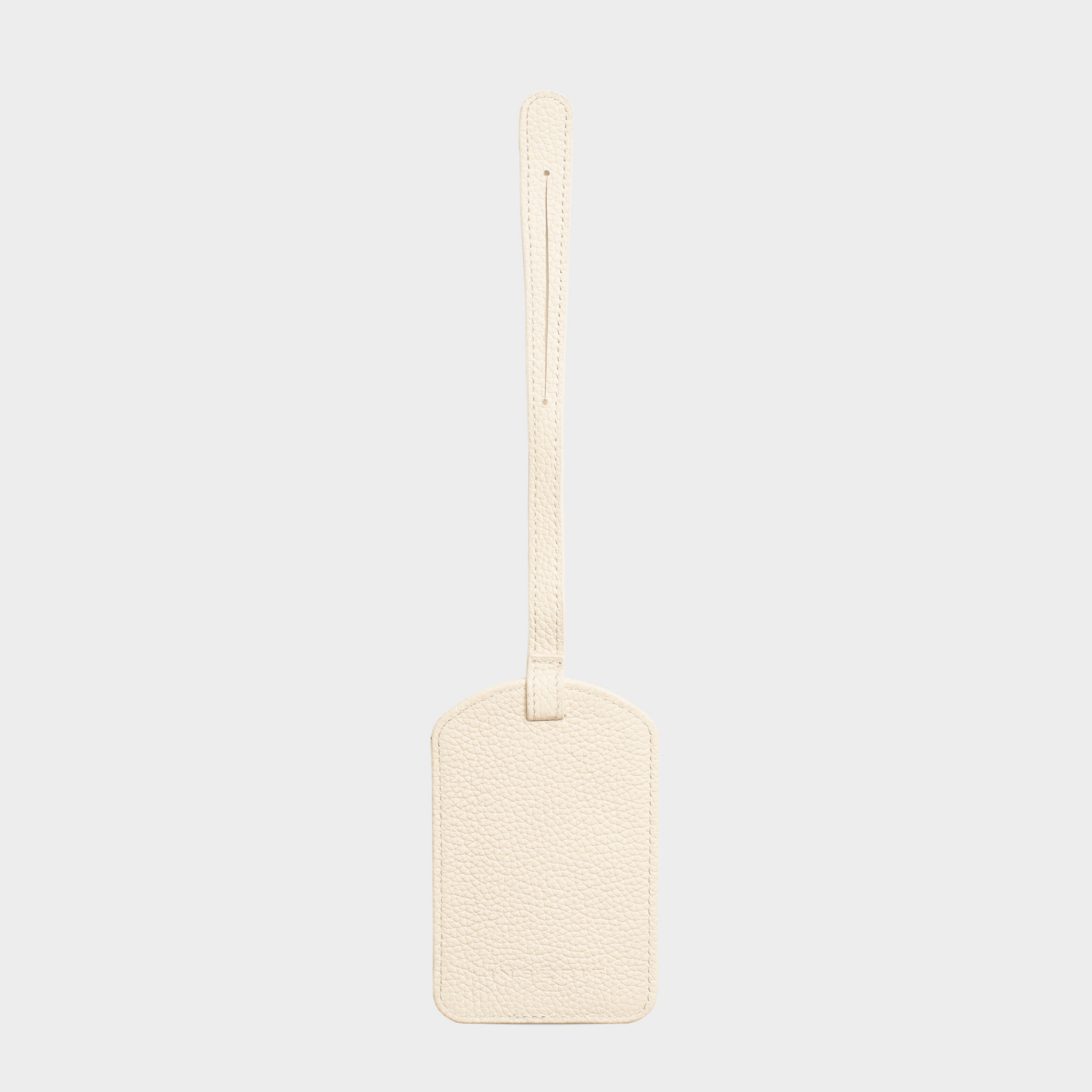 White Pebble Leather Personalized Luggage Tag