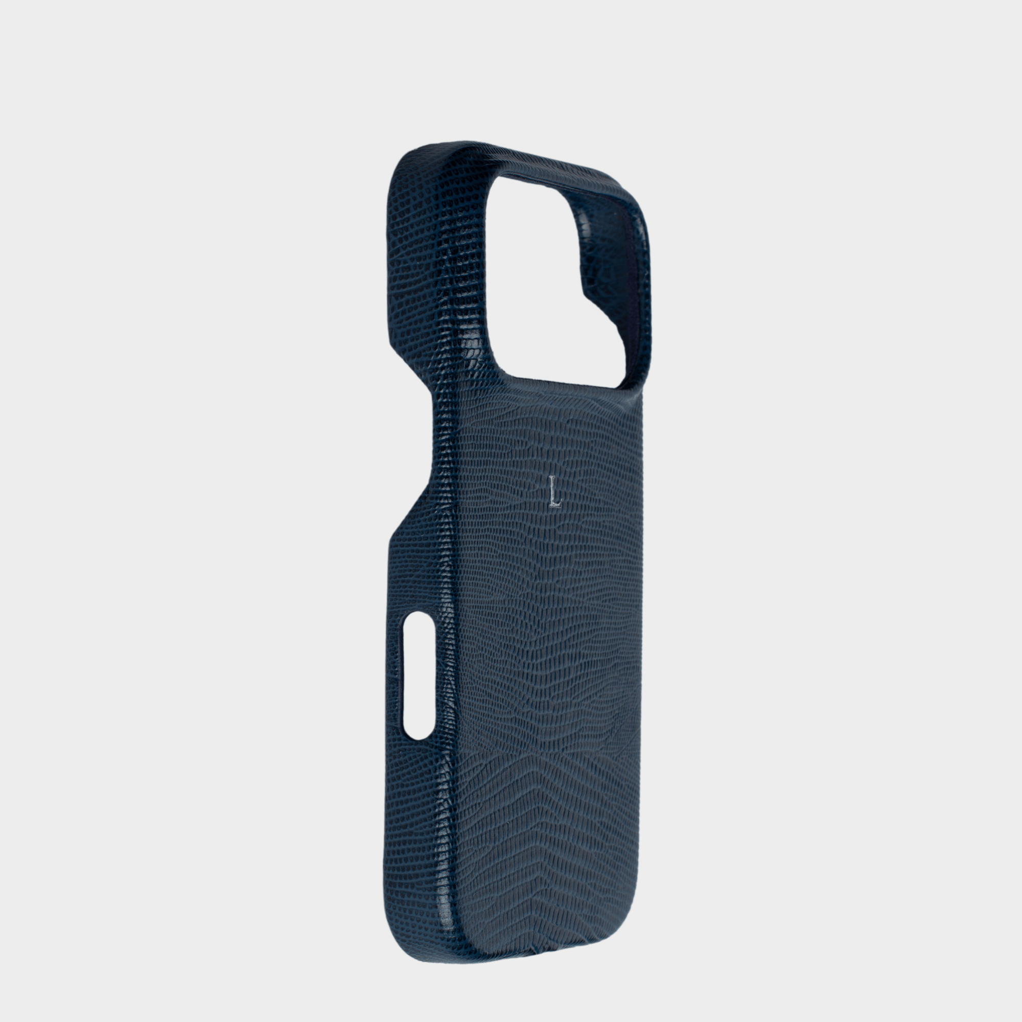 Navy MagSafe Lizard Leather Personalized Case