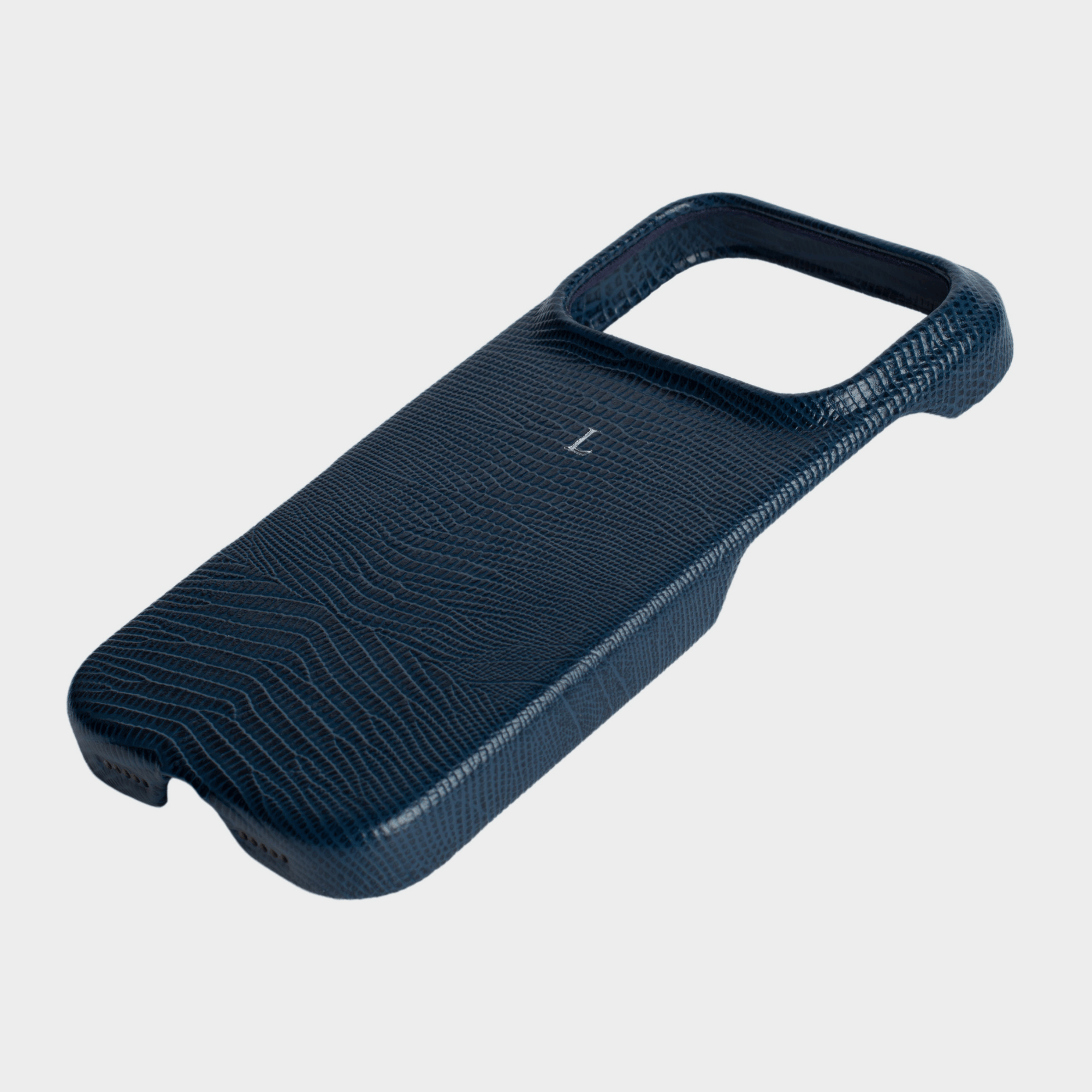 Navy MagSafe Lizard Leather Personalized Case