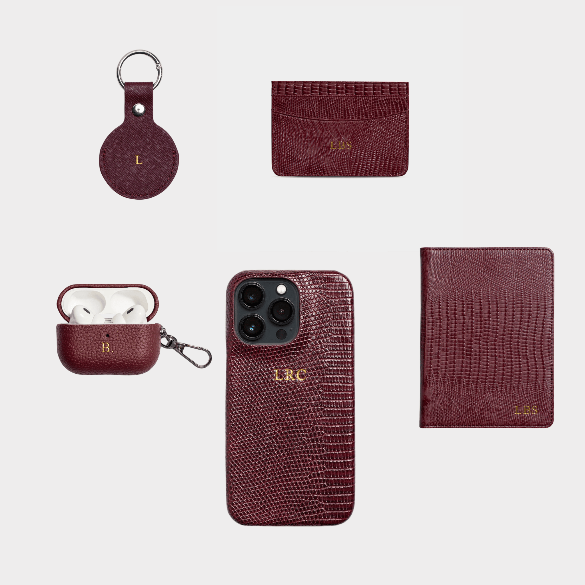 Burgundy Travel Set