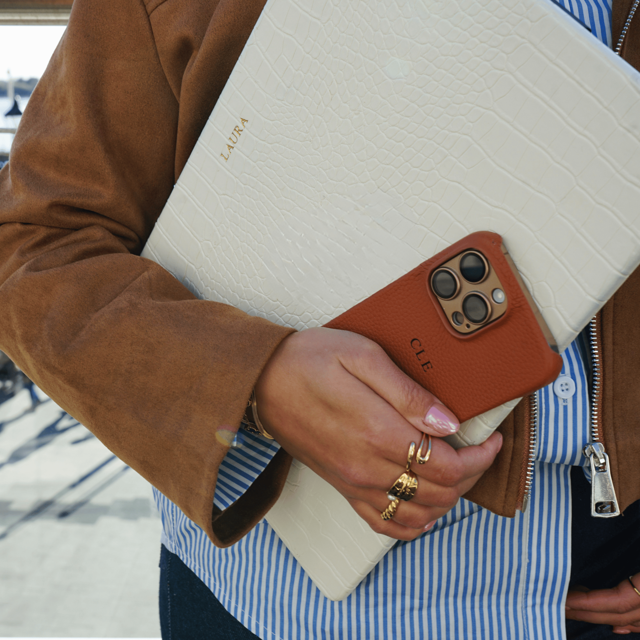 White Lizard MacBook Personalized Case