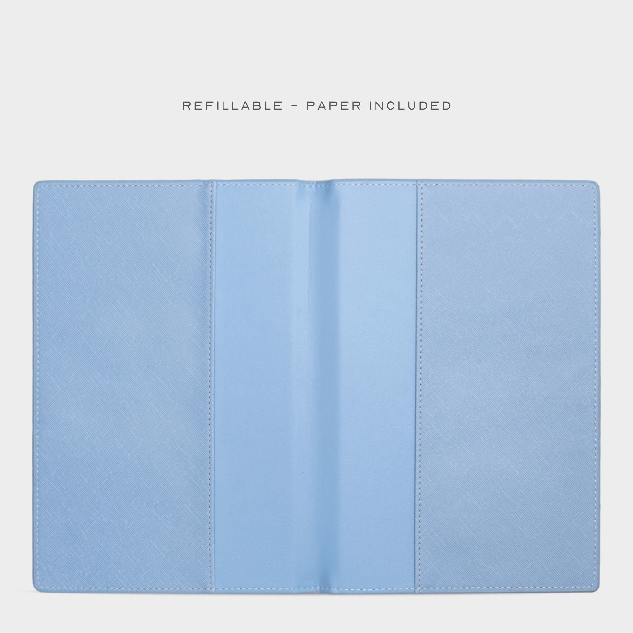 Light Blue Saffiano Texture Personalized Notebook