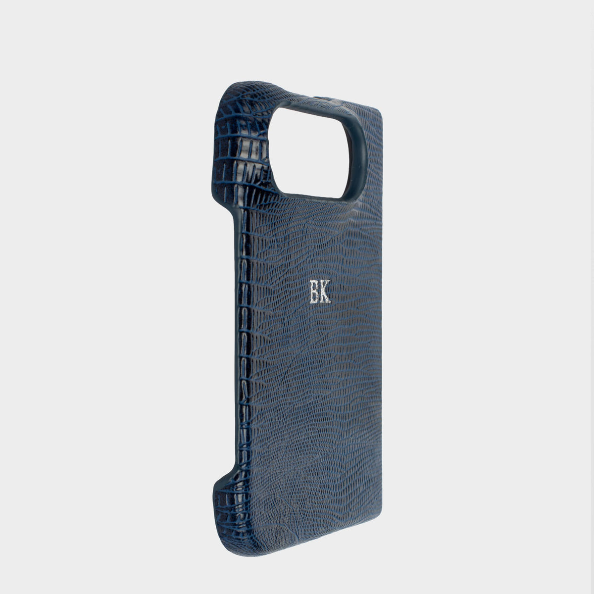 Navy Lizard Texture Personalized Snap Case iPhone Duo