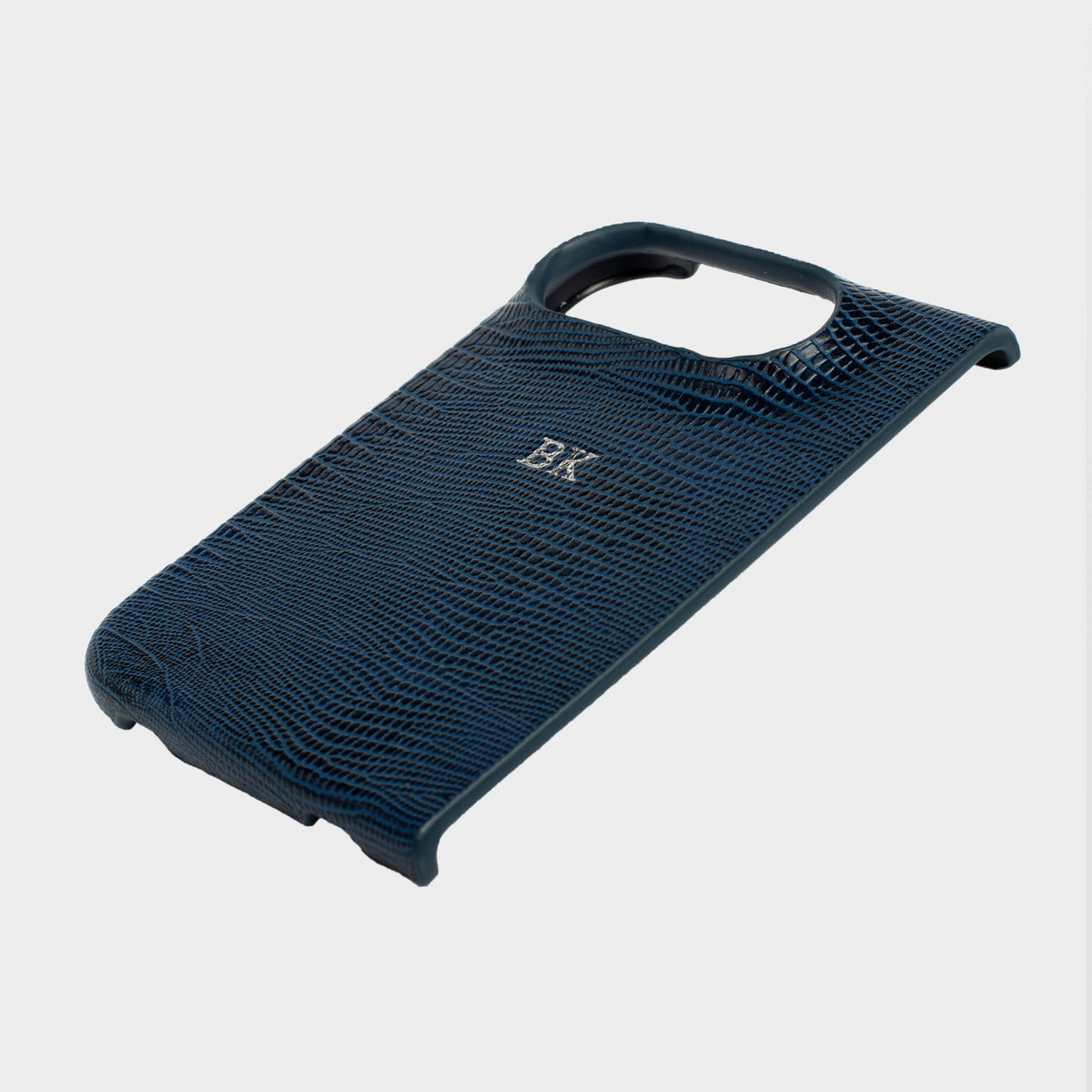 Navy Lizard Texture Personalized Snap Case iPhone Duo