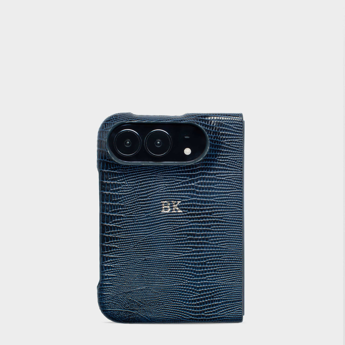 Navy Lizard Texture Personalized Snap Case iPhone Duo