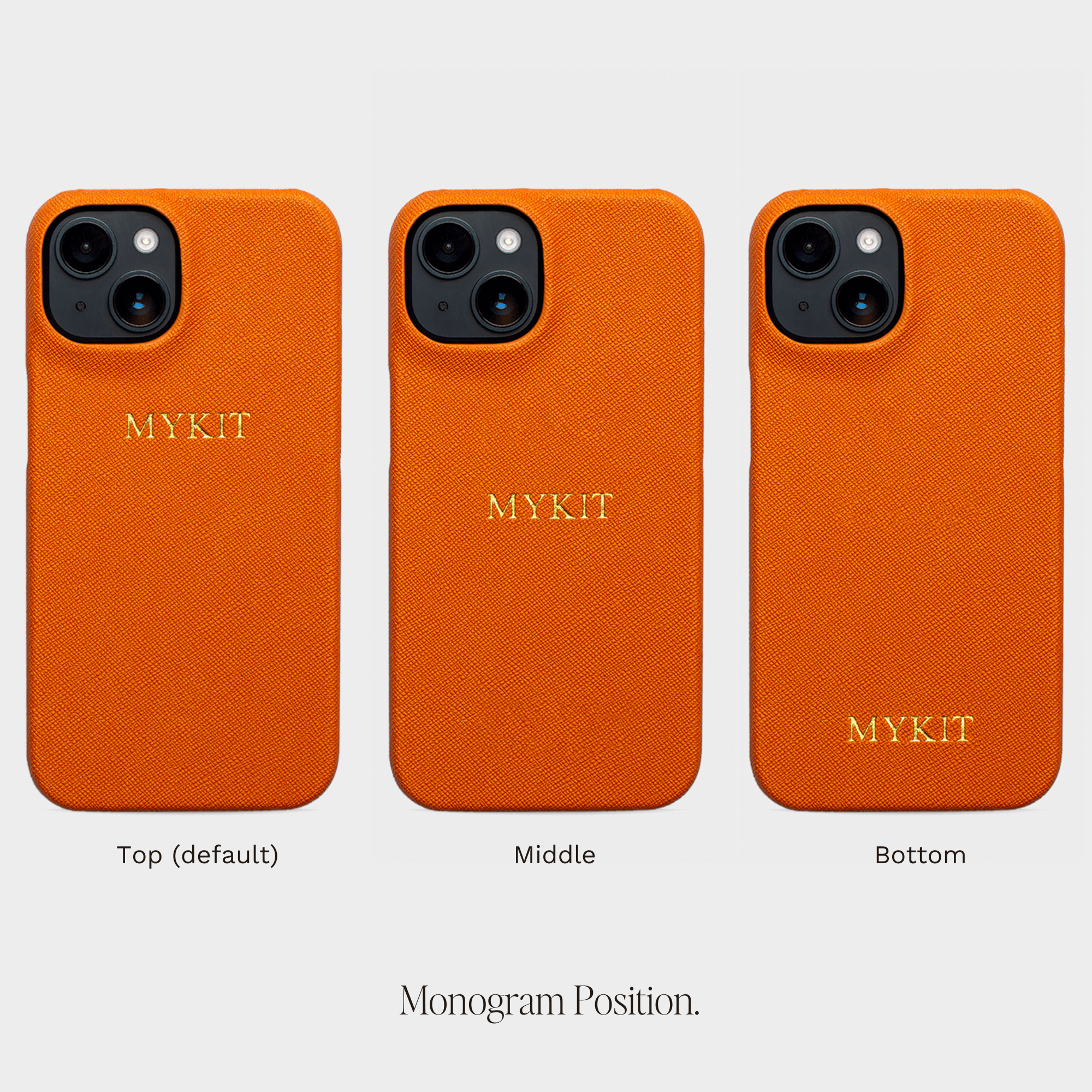 Orange Saffiano Texture Personalized Snap Case
