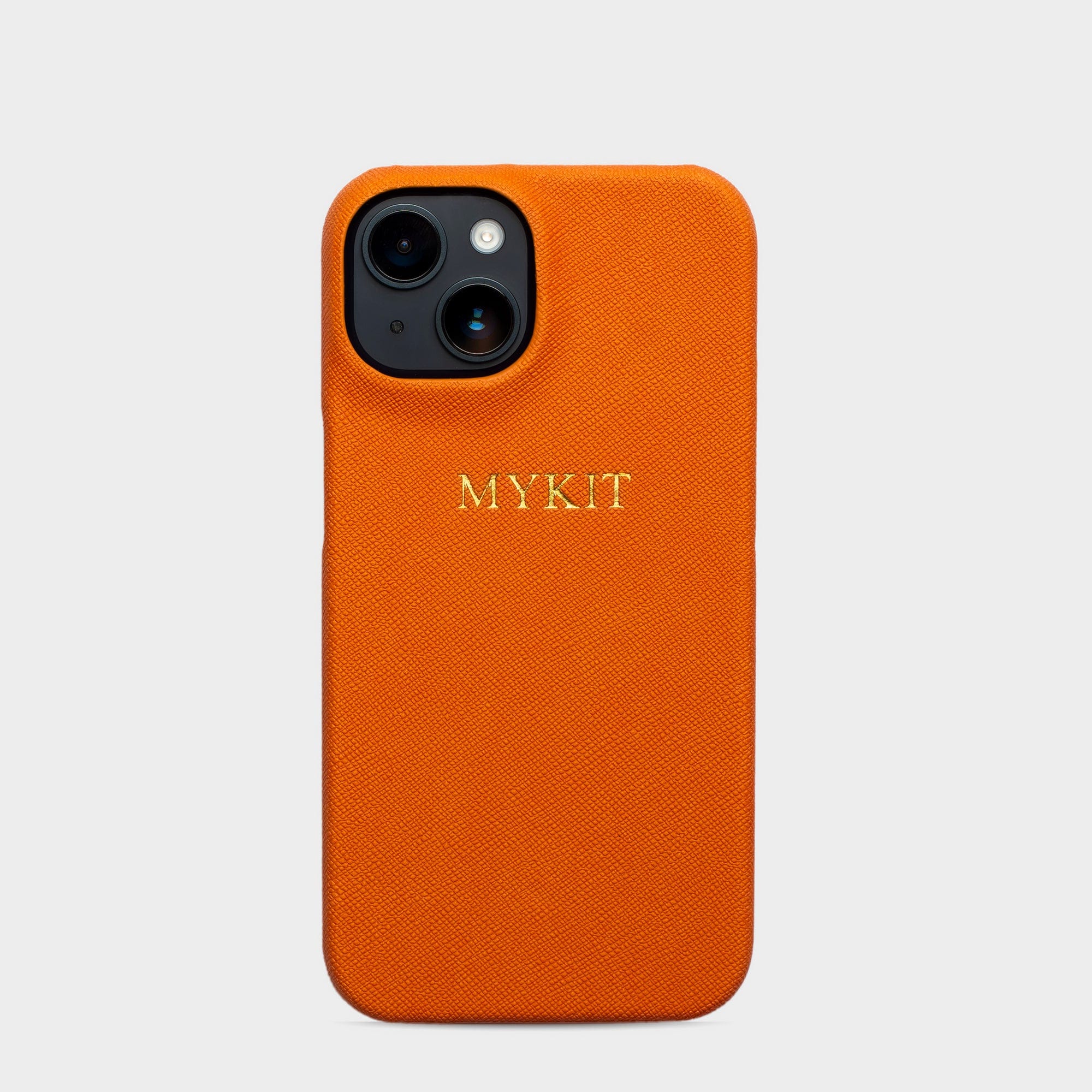 Orange Saffiano Texture Personalized Snap Case