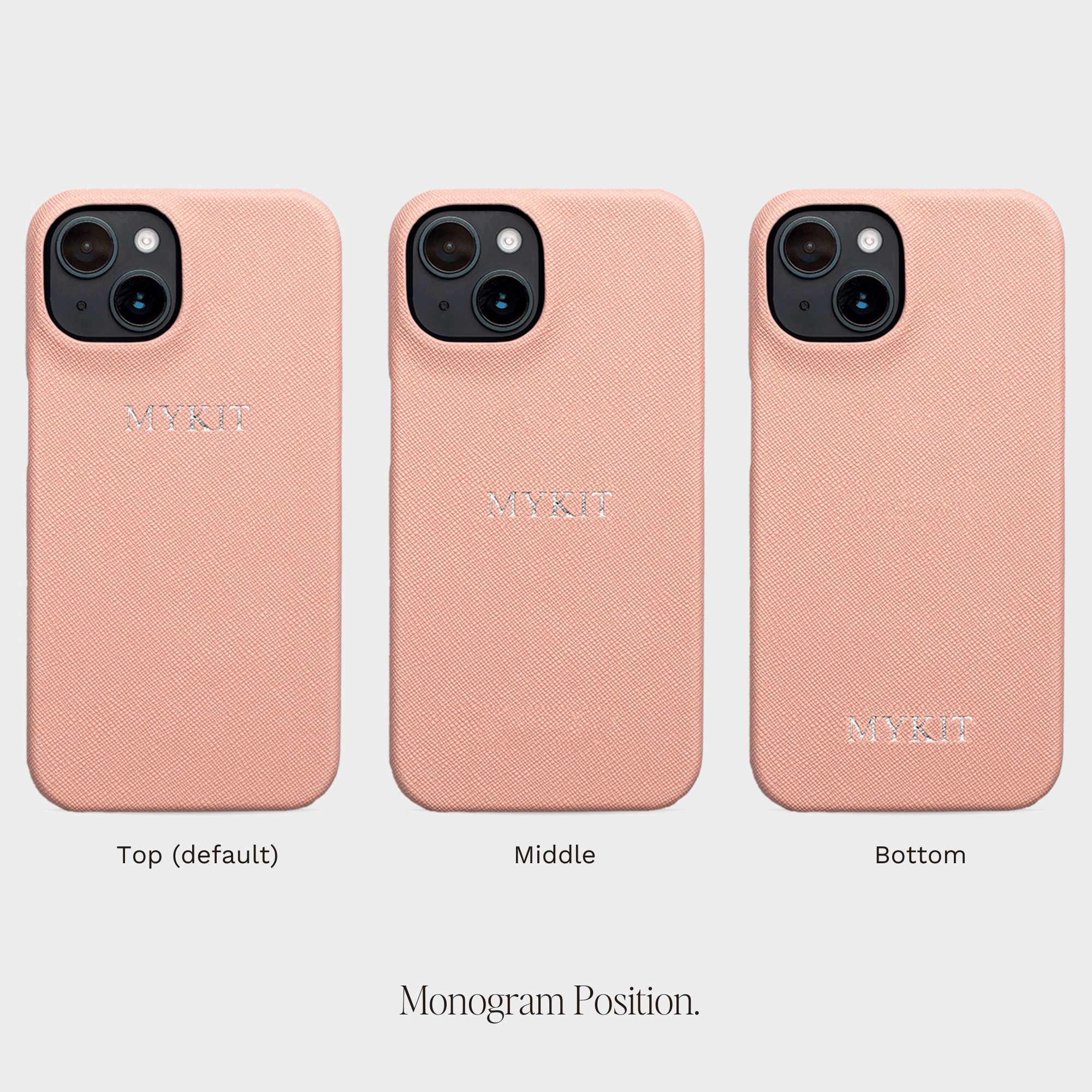 Pink Saffiano Texture Personalized Snap Case