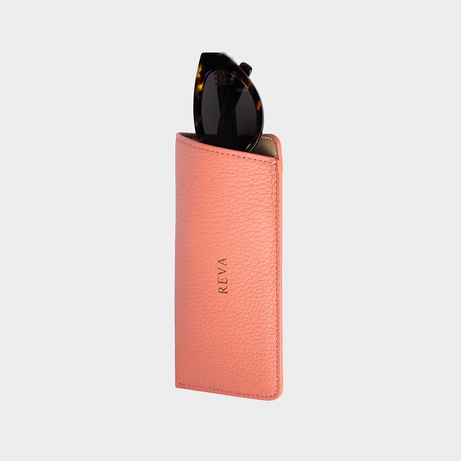 Pink Leather Personalized Glasses Case