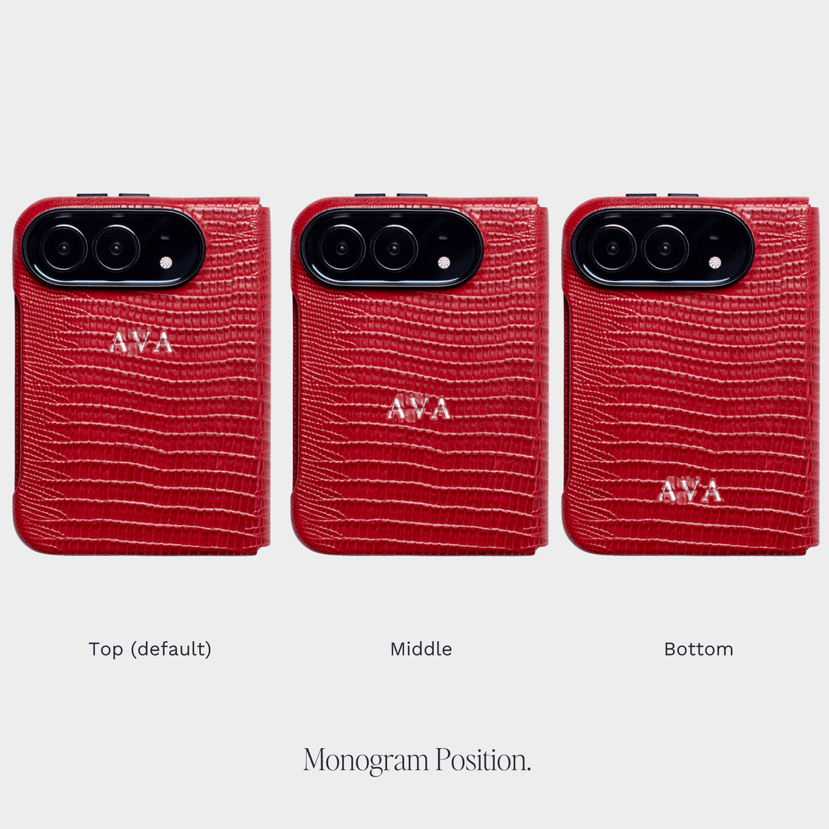 Violet Red MagSafe Lizard Leather Personalized Case iPhone Duo