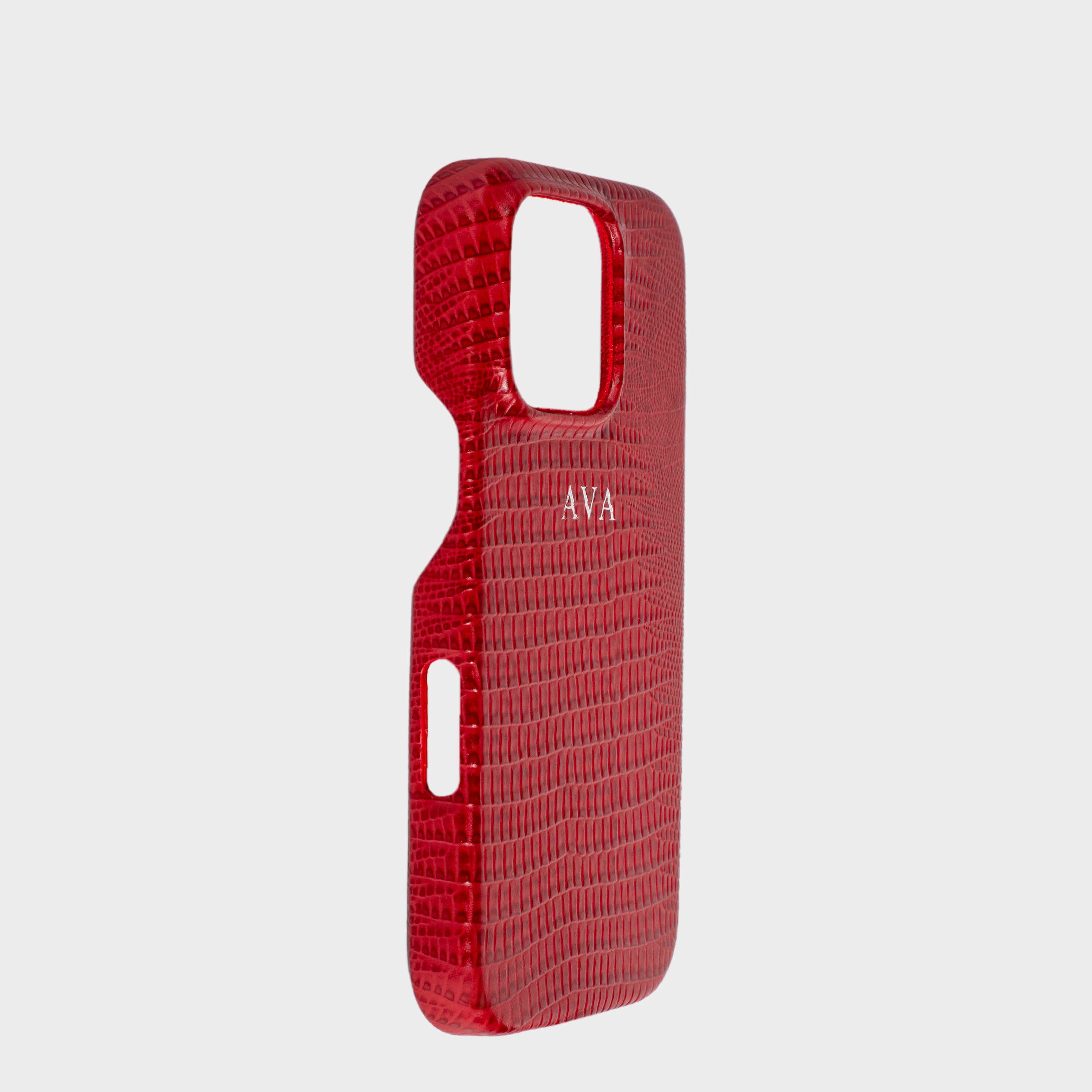 Violet Red MagSafe Lizard Leather Personalized Case