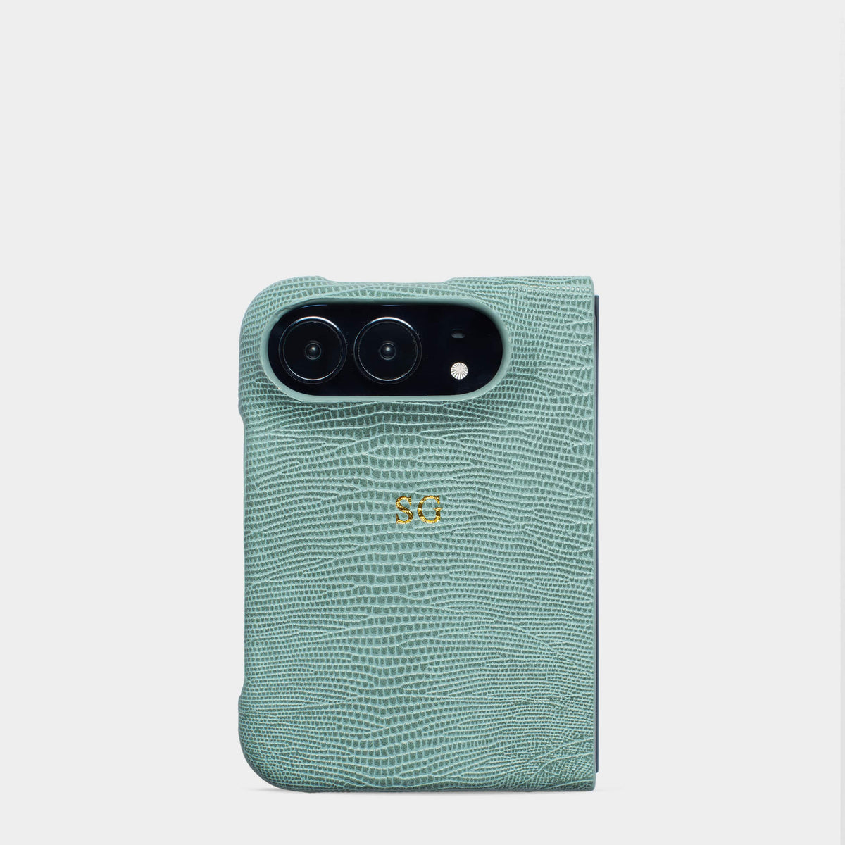 Sapphire Lizard Texture Personalized Snap Case iPhone Duo