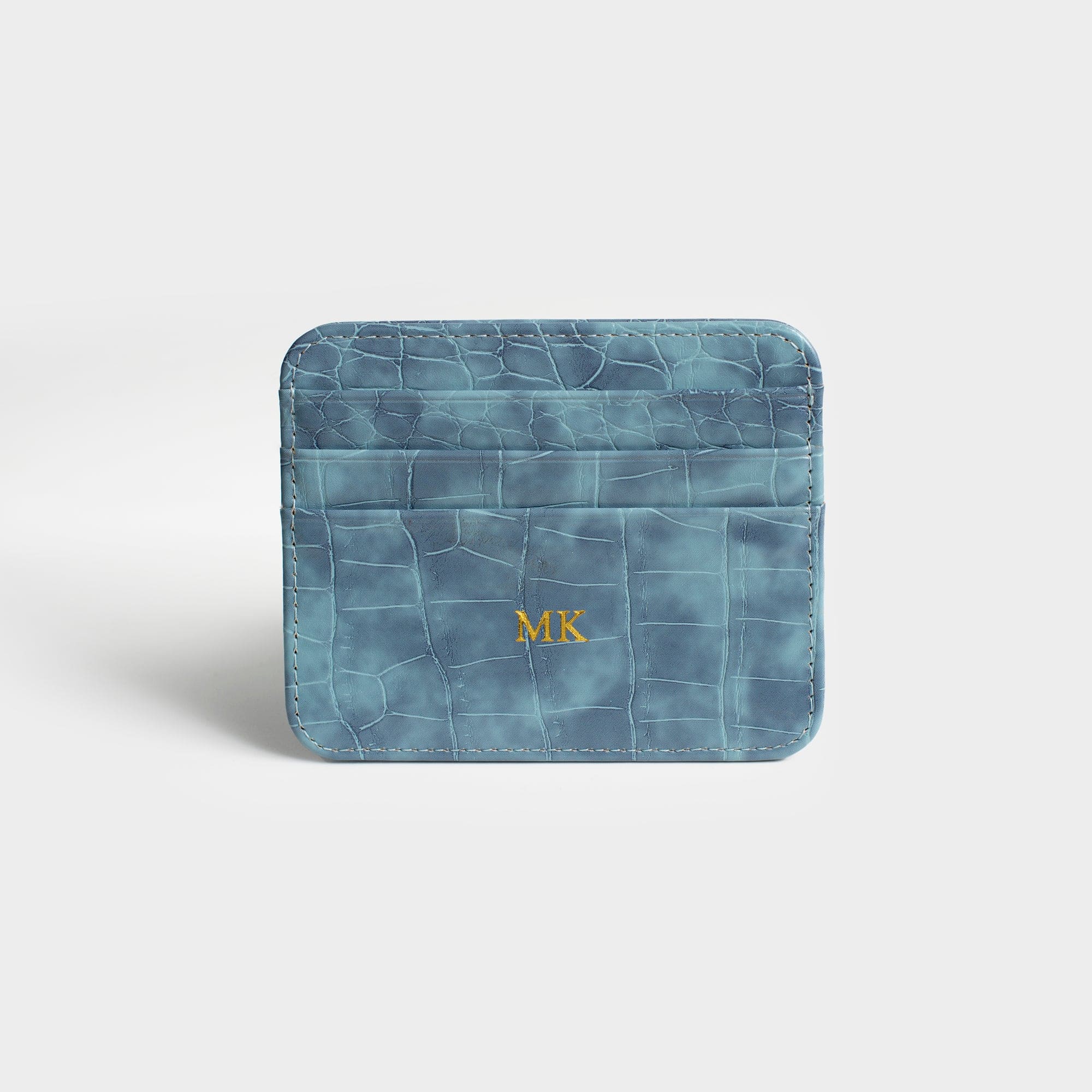 Sapphire Lizard Texture Personalized Card Holder