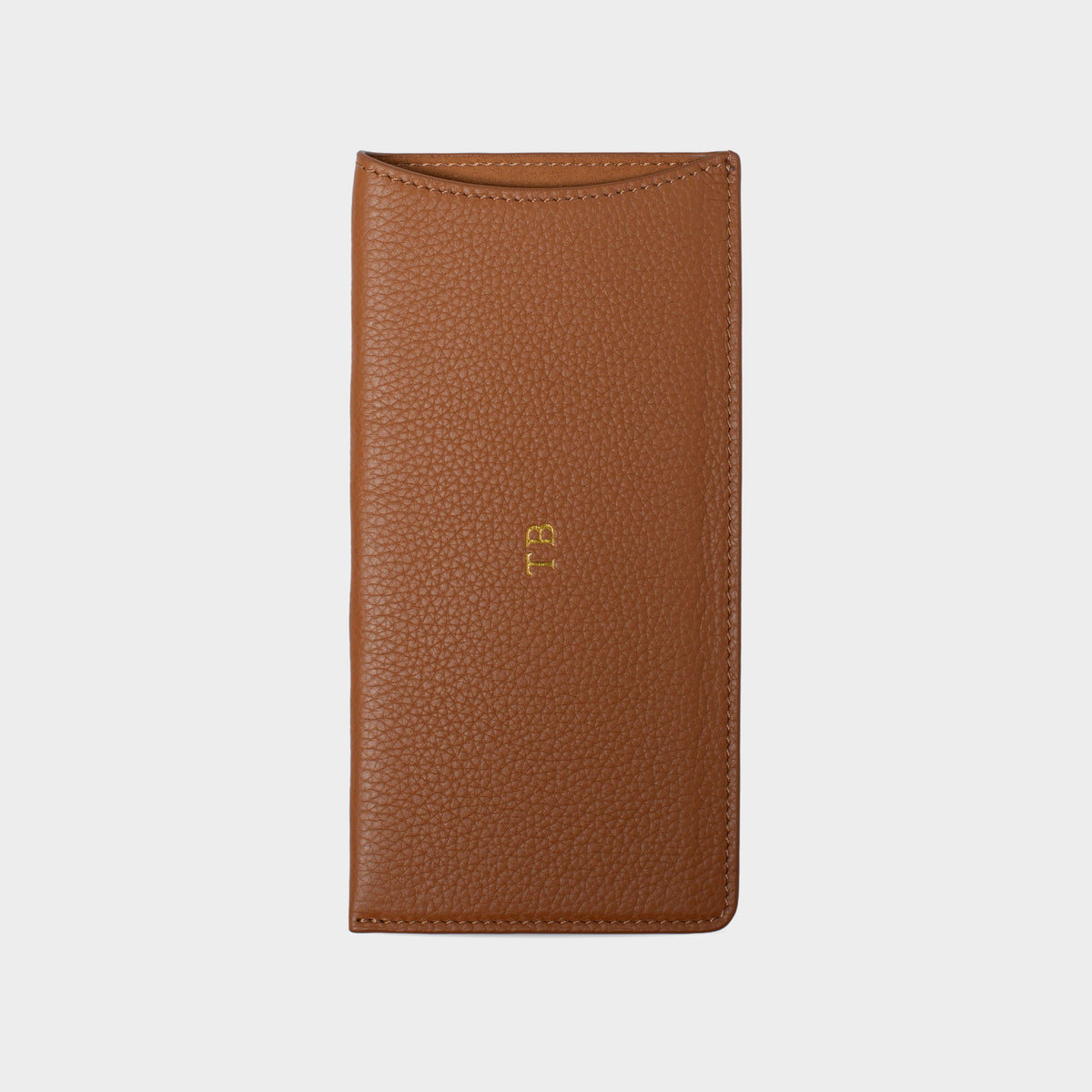 Brown Pebble Leather Personalized Glasses Case