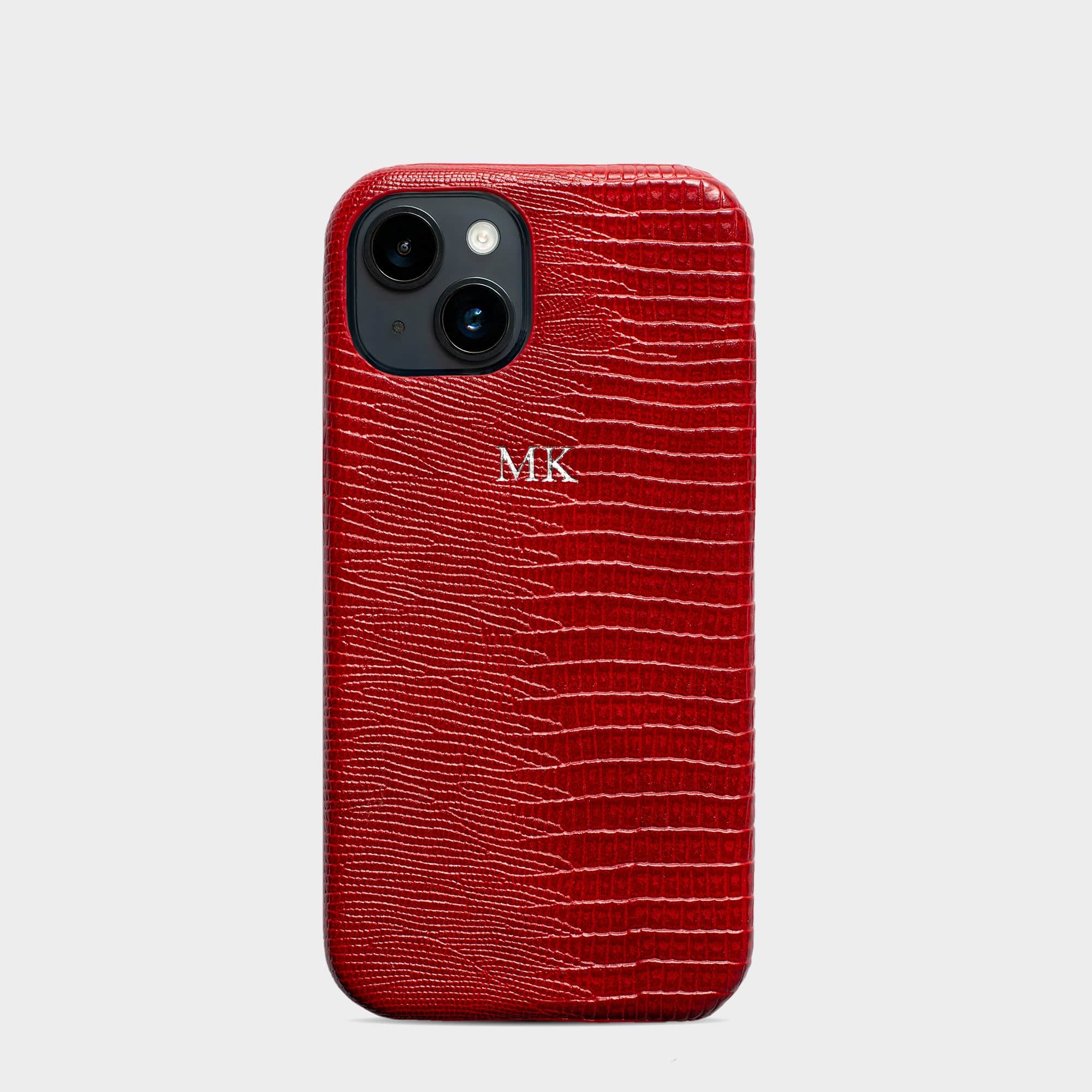 Violet Red Lizard Texture Personalized Snap Case