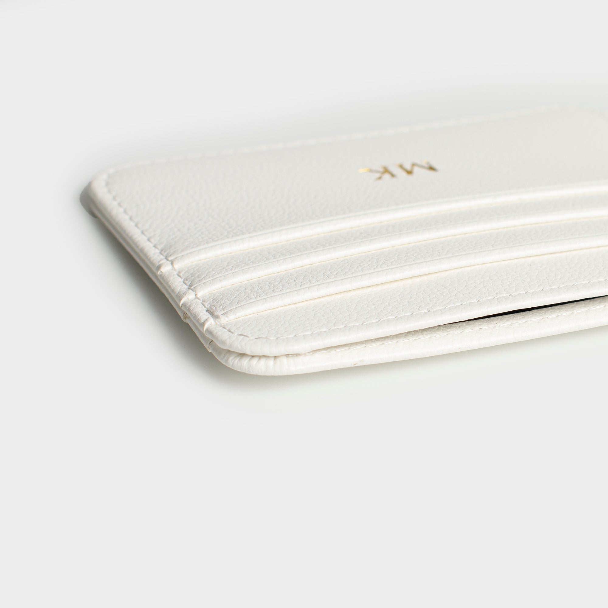 White Grain Texture Personalized Card Holder