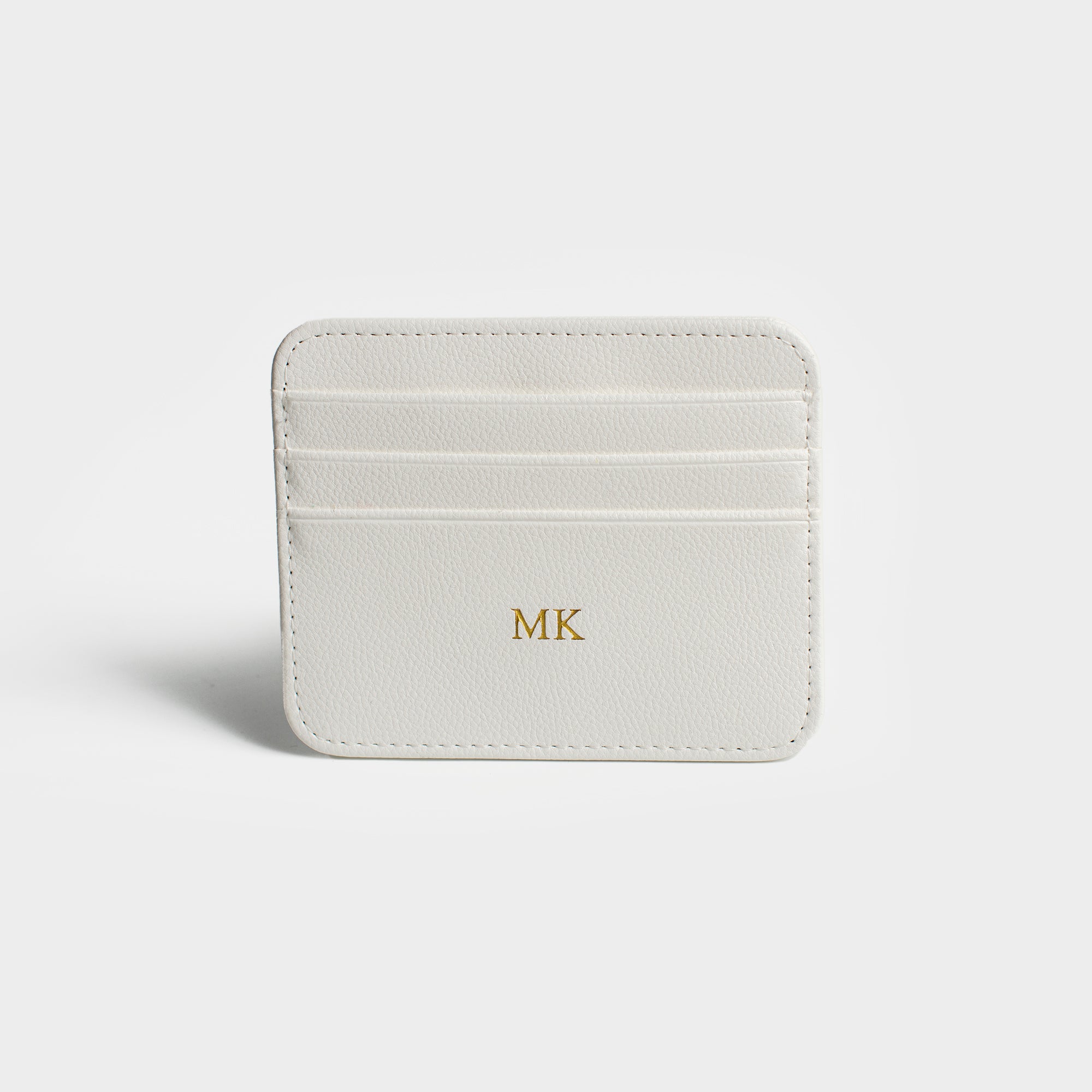 White Grain Texture Personalized Card Holder