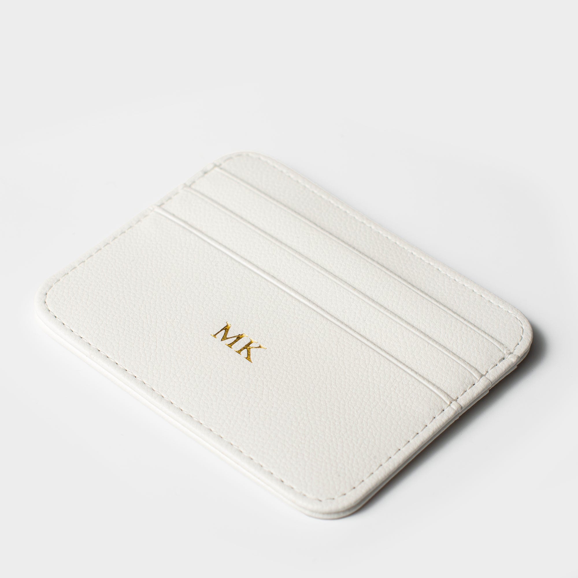 White Grain Texture Personalized Card Holder