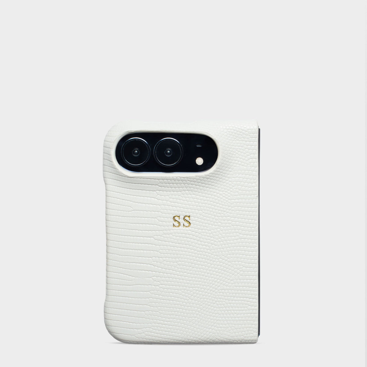 White Lizard Texture Personalized Snap Case iPhone Duo