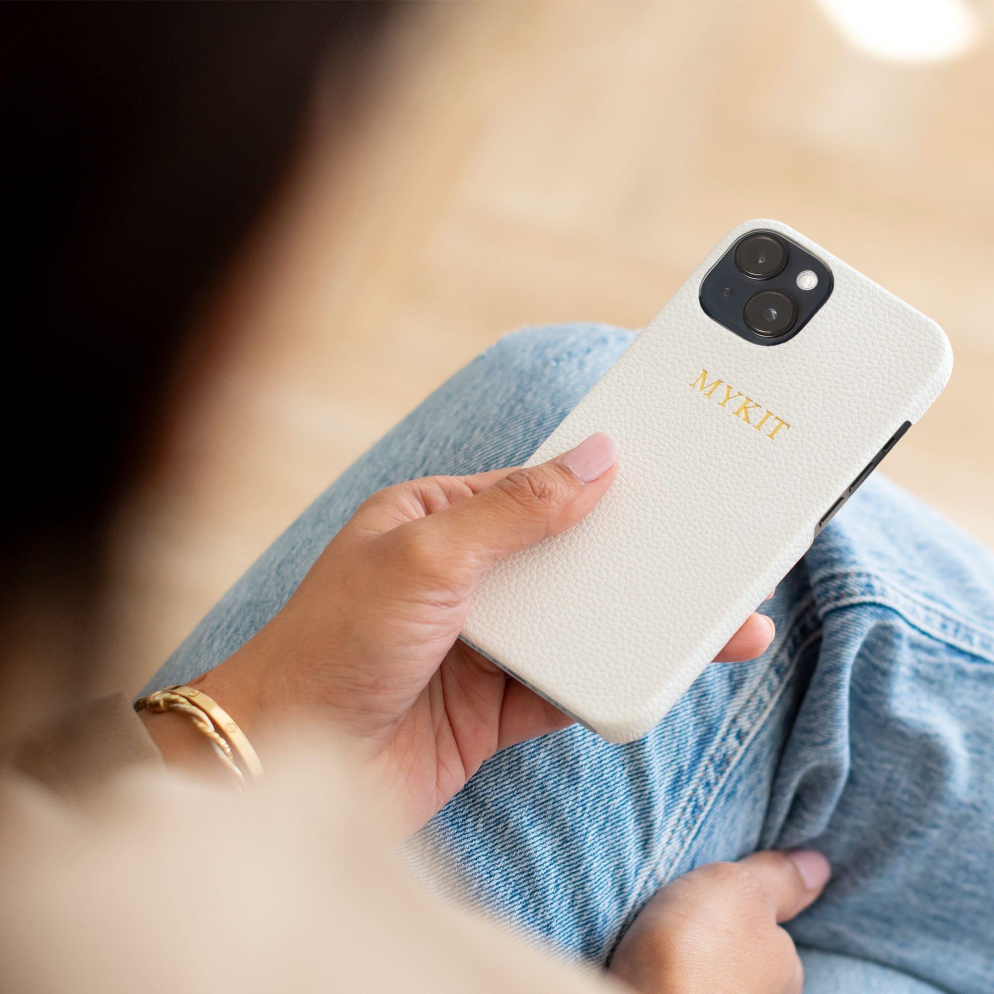 White Pebble Texture Personalized Snap Case